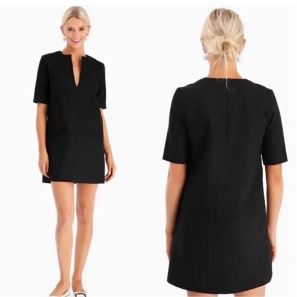 Emerson Fry Black Twill Shift Dress Small-L7 - Picture 1 of 5